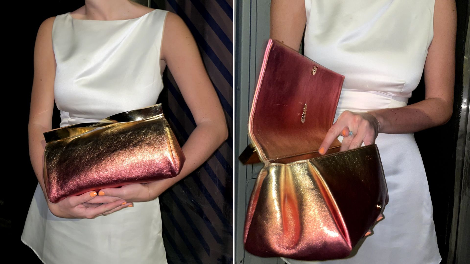 Aquazzura twist clutch sunrise