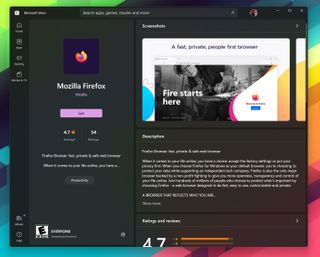 Firefox Microsoft Store Screenshot