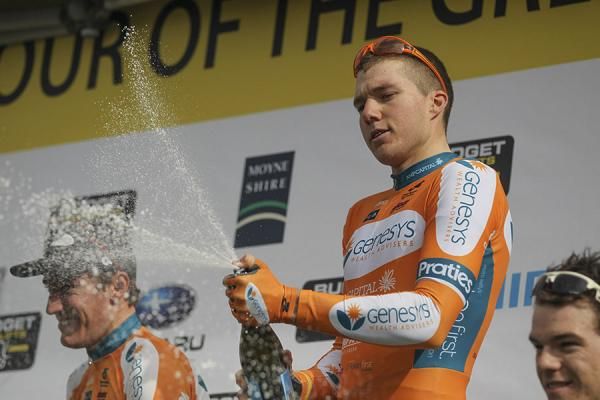 Time for Brenton Jones (Genesys) to celebrate another stage win