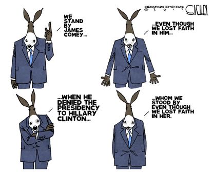Political Cartoon U.S. Democrats FBI Comey Hillary 2016 Election