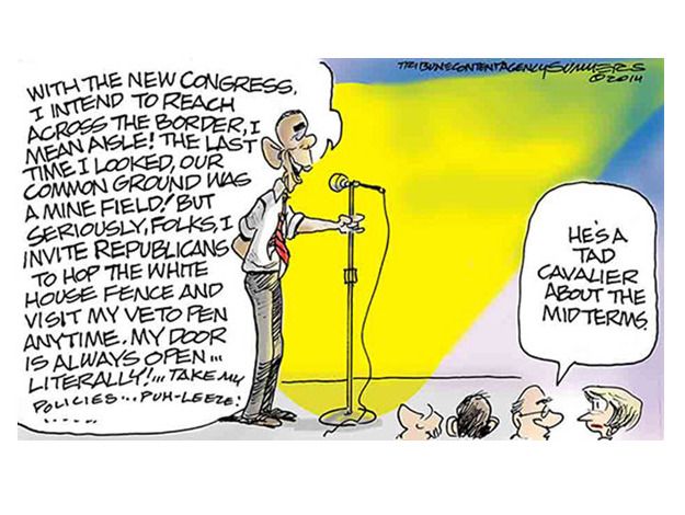 Obama cartoon stand up Congress Republicans