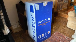 The Nectar Essential Hybrid Mattress in its box