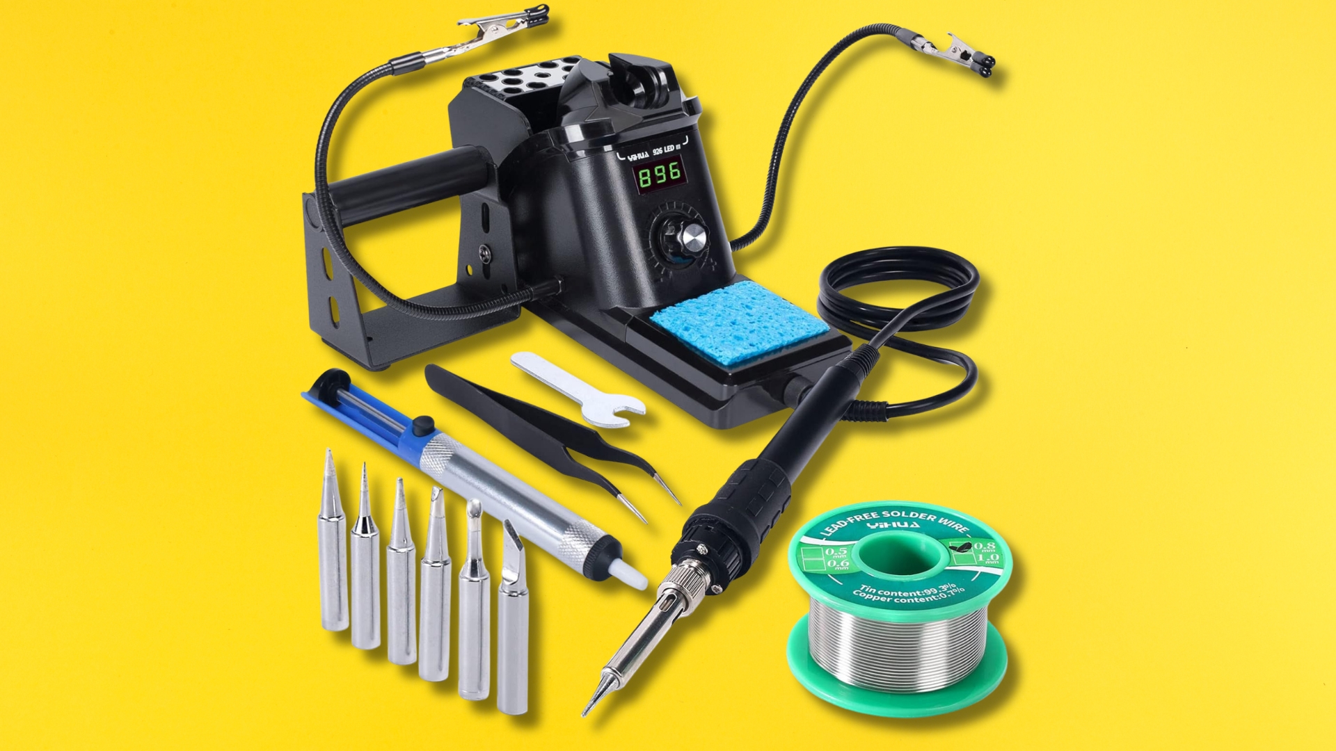 A ⁢Yihua 60-Watt soldering iron‌ with various accessories