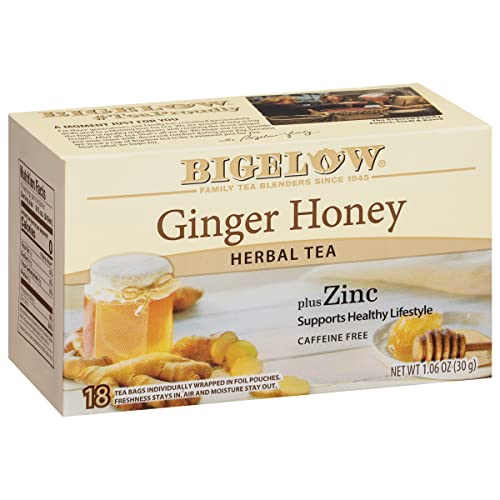 Bigelow Tea Ginger Honey Plus Zinc, 18 Count (pack of 6)