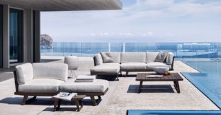 Outdoor sofas on terrace