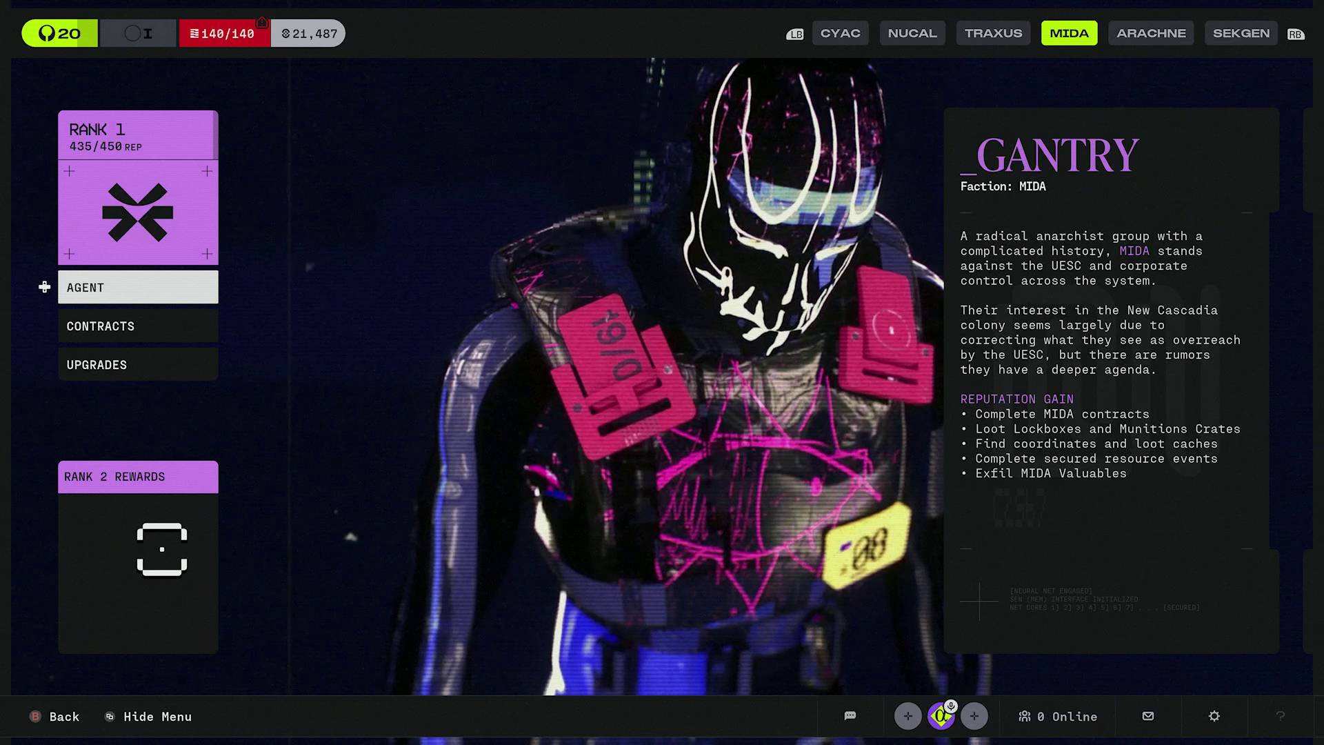 Marathon Factions MIDA agent gantry