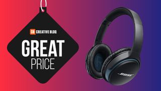 A product image of the Bose soundlink II headphones on a colourful background with the works great price