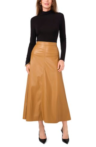 Faux Leather A-Line Skirt