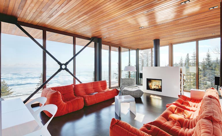 the interior are all locally sourced from Québec