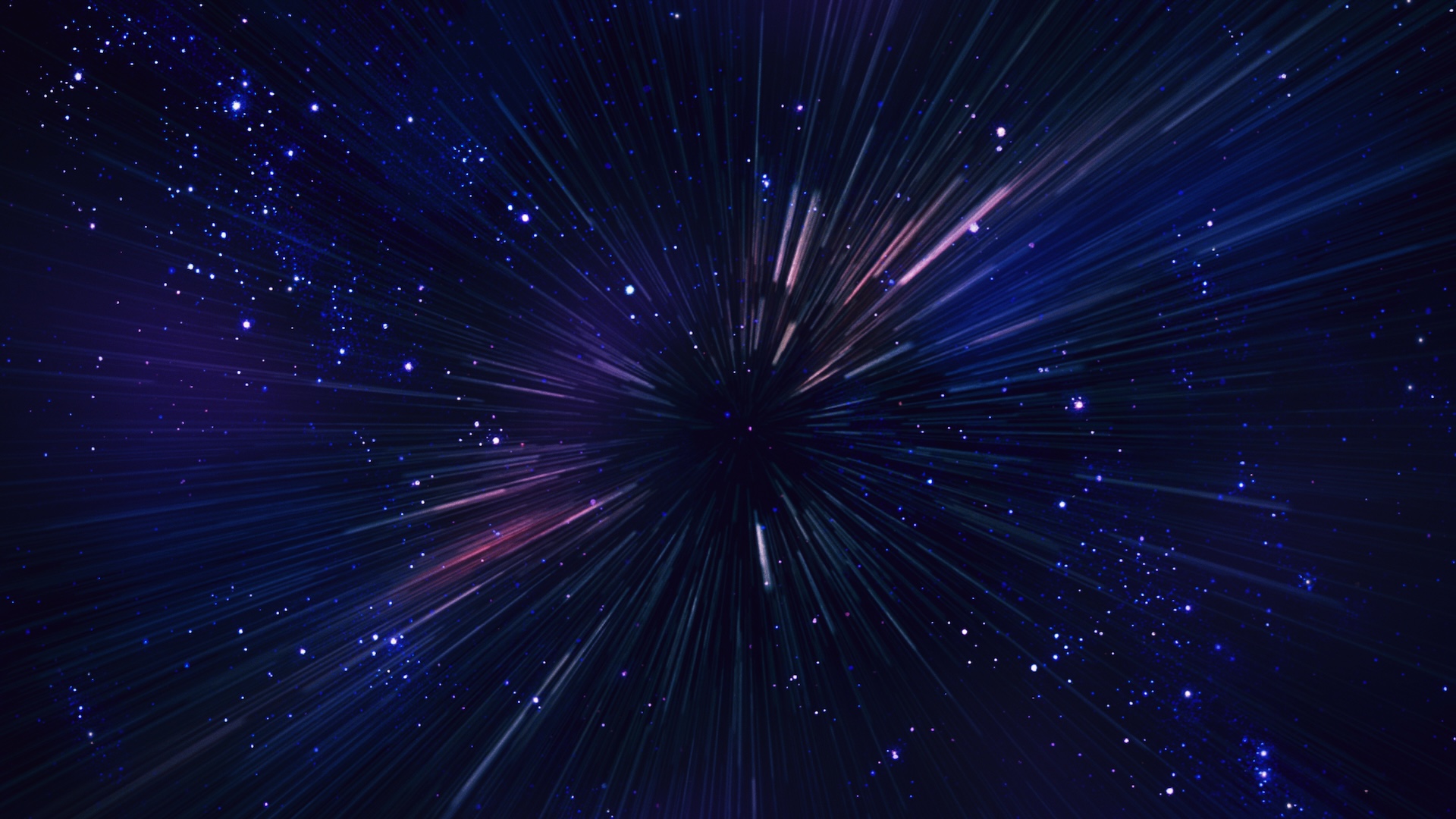 an illustration of outer space with stars whizzing by