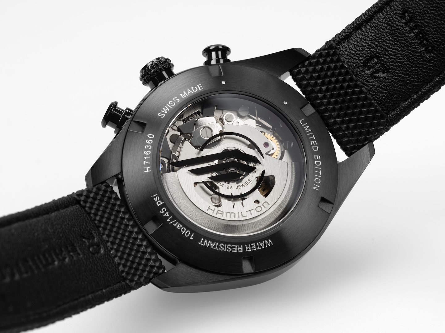 Resident Evil Requiem Hamilton watch: Khaki Field Auto Chrono on Leon 