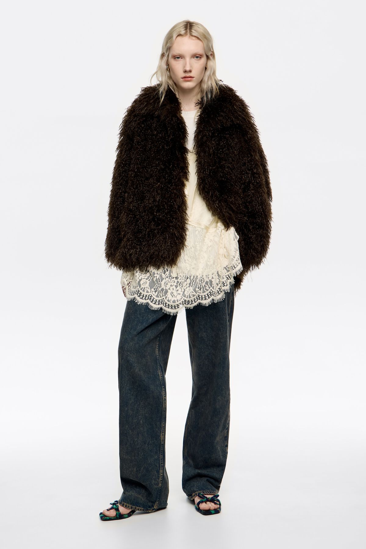 Oversize Dark Brown Fur Coat