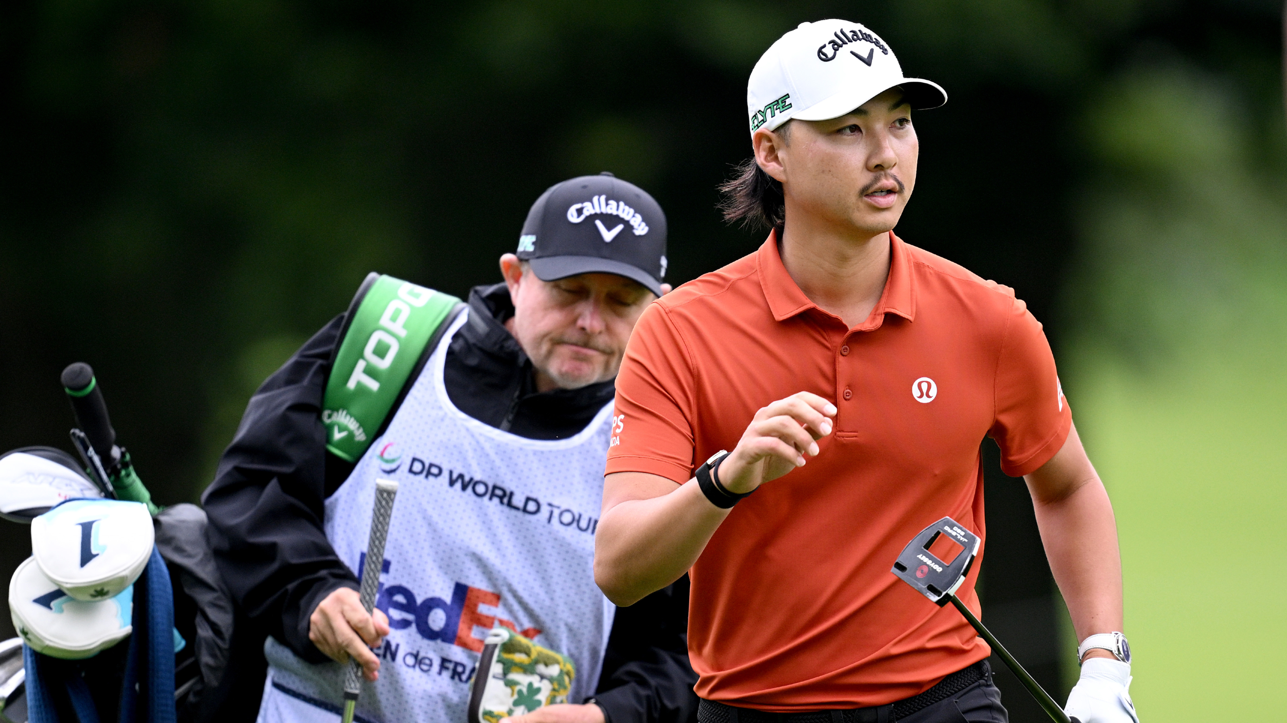 Min Woo Lee and his caddie at the FedEx Open de France