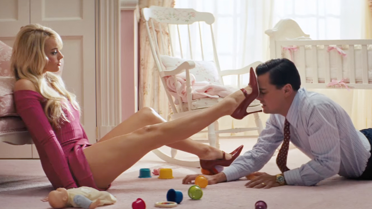 Margot robbie pink dress 2025 wolf of wall street