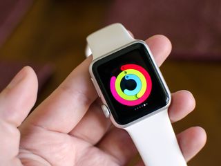 Apple Watch in silver in a hand