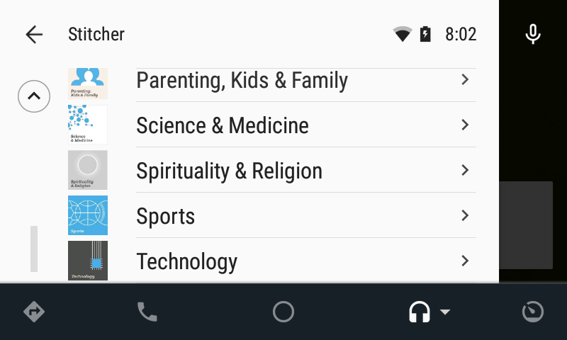 Stitcher on Android Auto