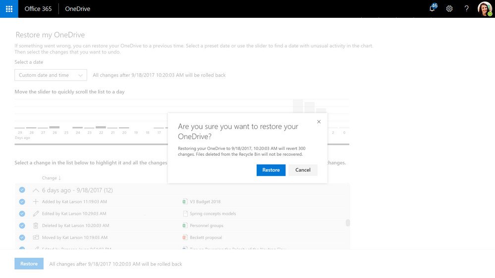 OneDrive Files Restore