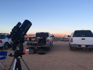 It's telescope setup time at the Bryce Canyon Astronomy Festival.