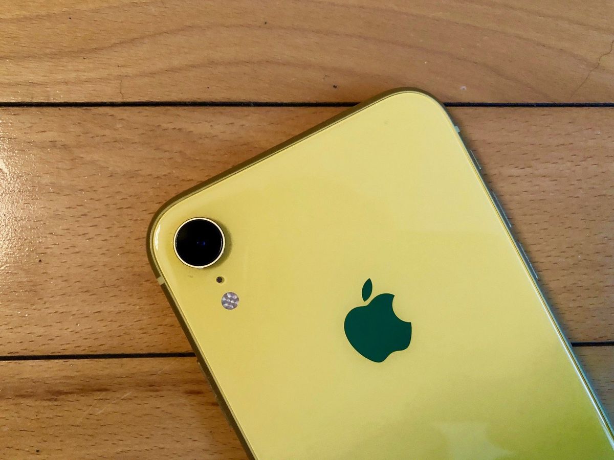 iPhone XR in yellow