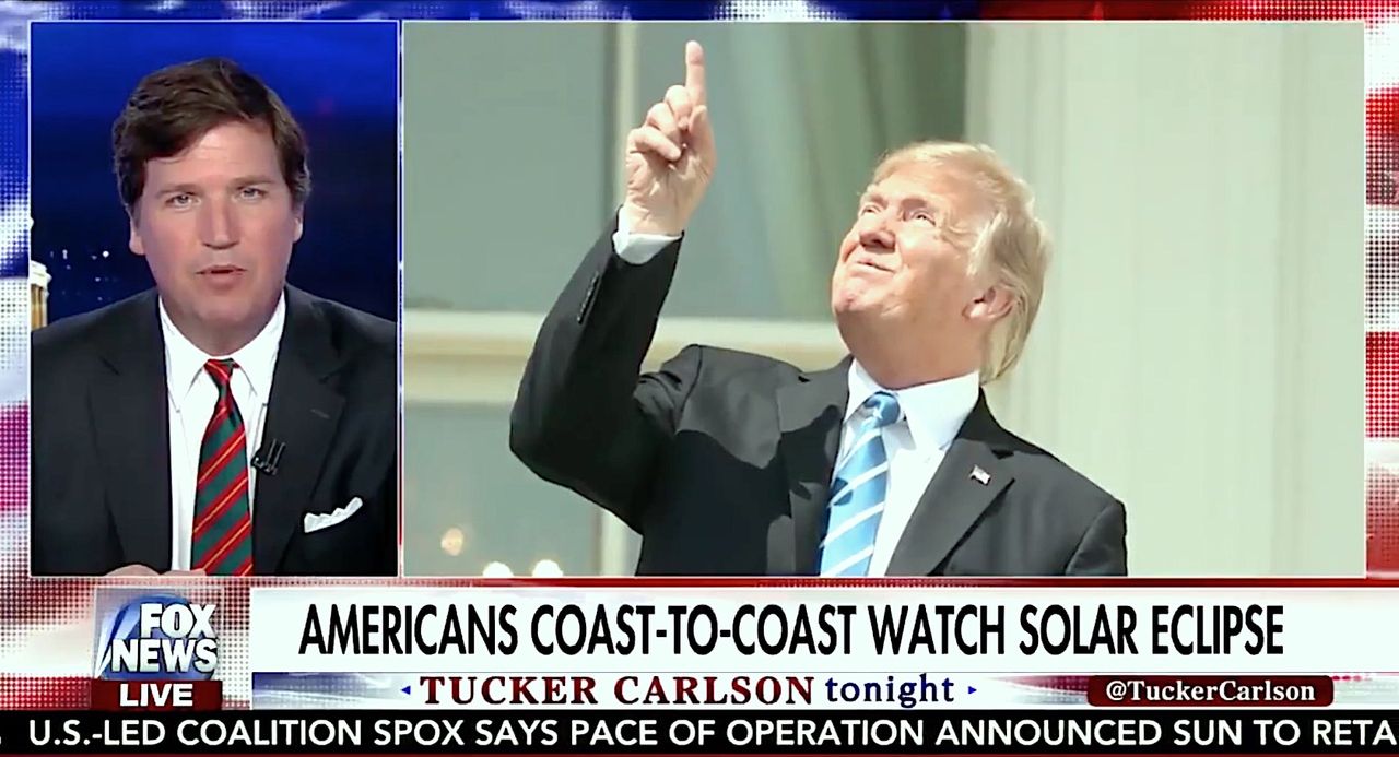 Tucker Carlson praises Trump&amp;#039;s decision to stare at the sun