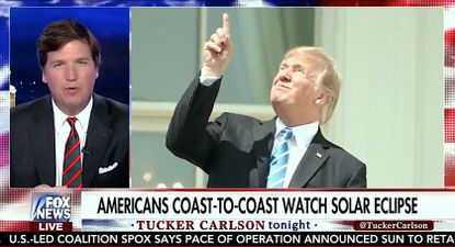 Tucker Carlson praises Trump's decision to stare at the sun