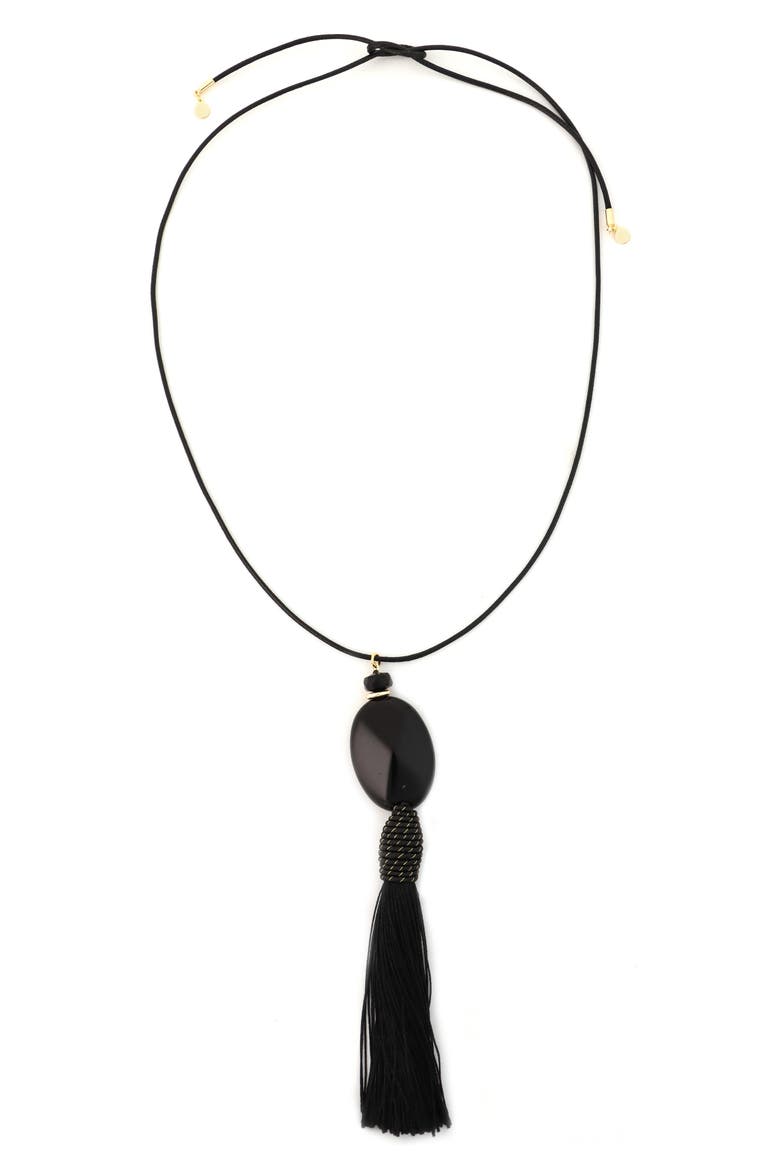 Stone Tassel Pendant Necklace