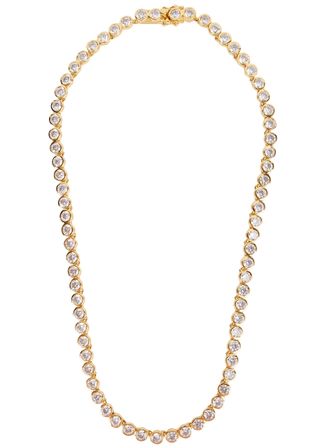 Chris Crystal-Embellished 18kt Gold-Plated Necklace