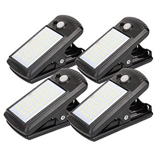 4 Pack Solar Motion Sensor Security Umbrella Light,clip on Lights Outdoor With 40 Led,2 Modes Waterproof for Christmas Gifts Patio Wall Garage Hiking Camp Tent Portable Emergency Lighting