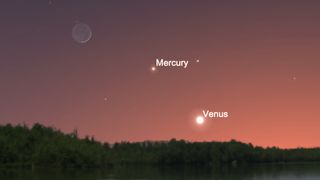 In the coming days, Mercury will become more prominent in the evening sky as Venus becomes increasingly difficult to see, setting shortly after sunset. 