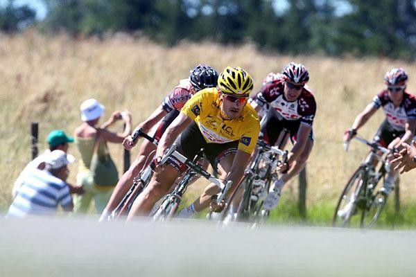 Cancellara enjoys the downhill after he worked for his team all day long.