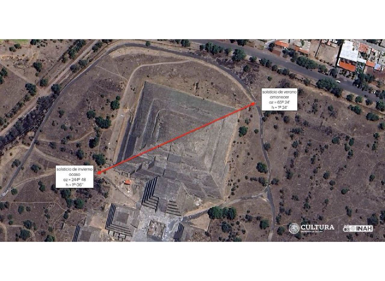 A satellite view of the pyramid