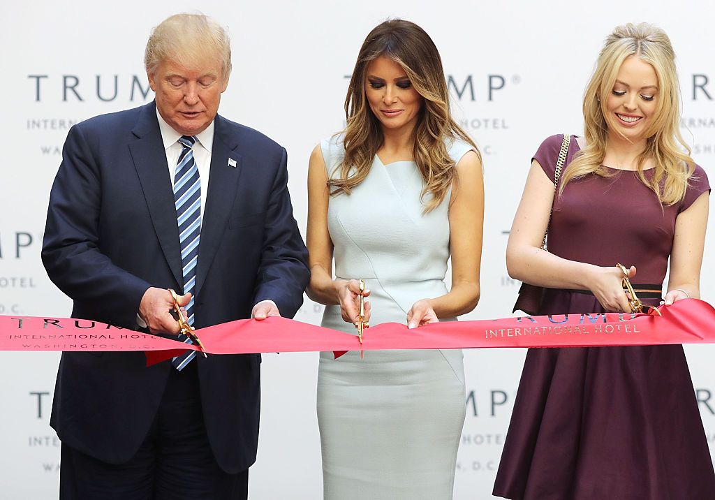 Donald Trump with his wife, Melania and daughter, Tiffany. 