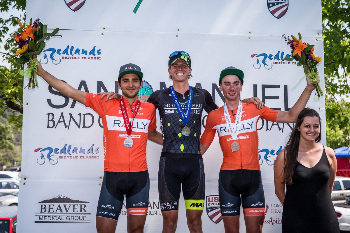 The men's top three for the stage