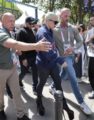 Lady Gaga pictured with Michael Polansky at the Paris Olympics.