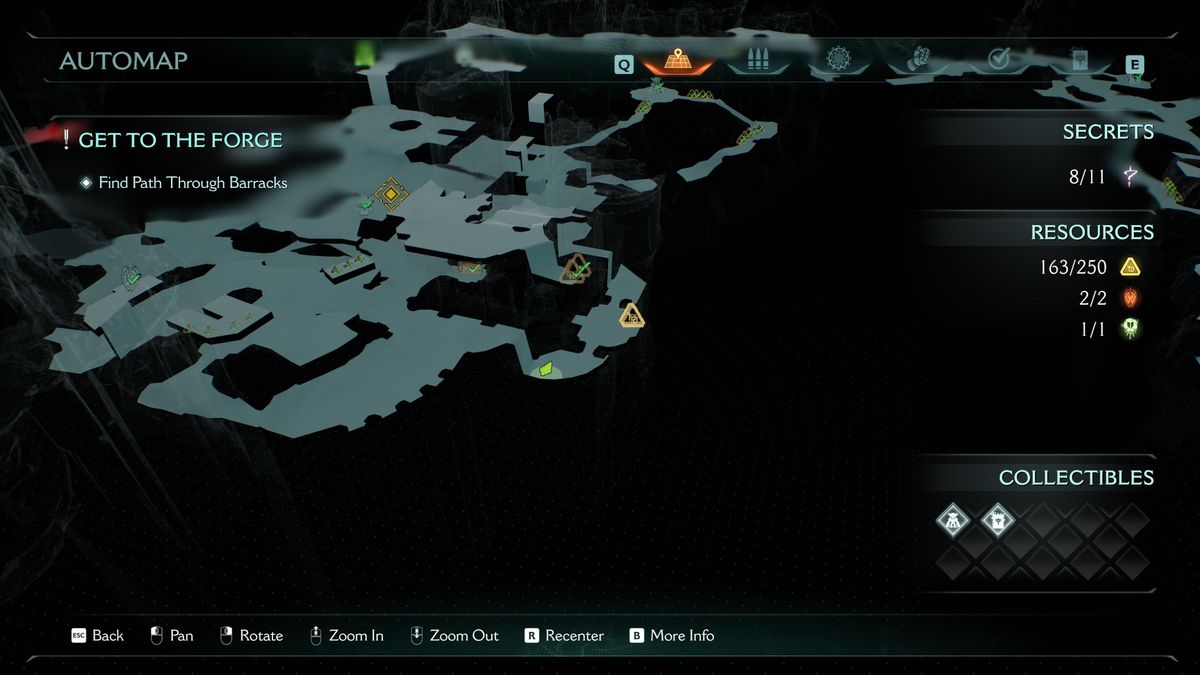 Doom: The Dark Ages Abyssal Forest secrets - A map showing where to find a pile of gold under the castle.