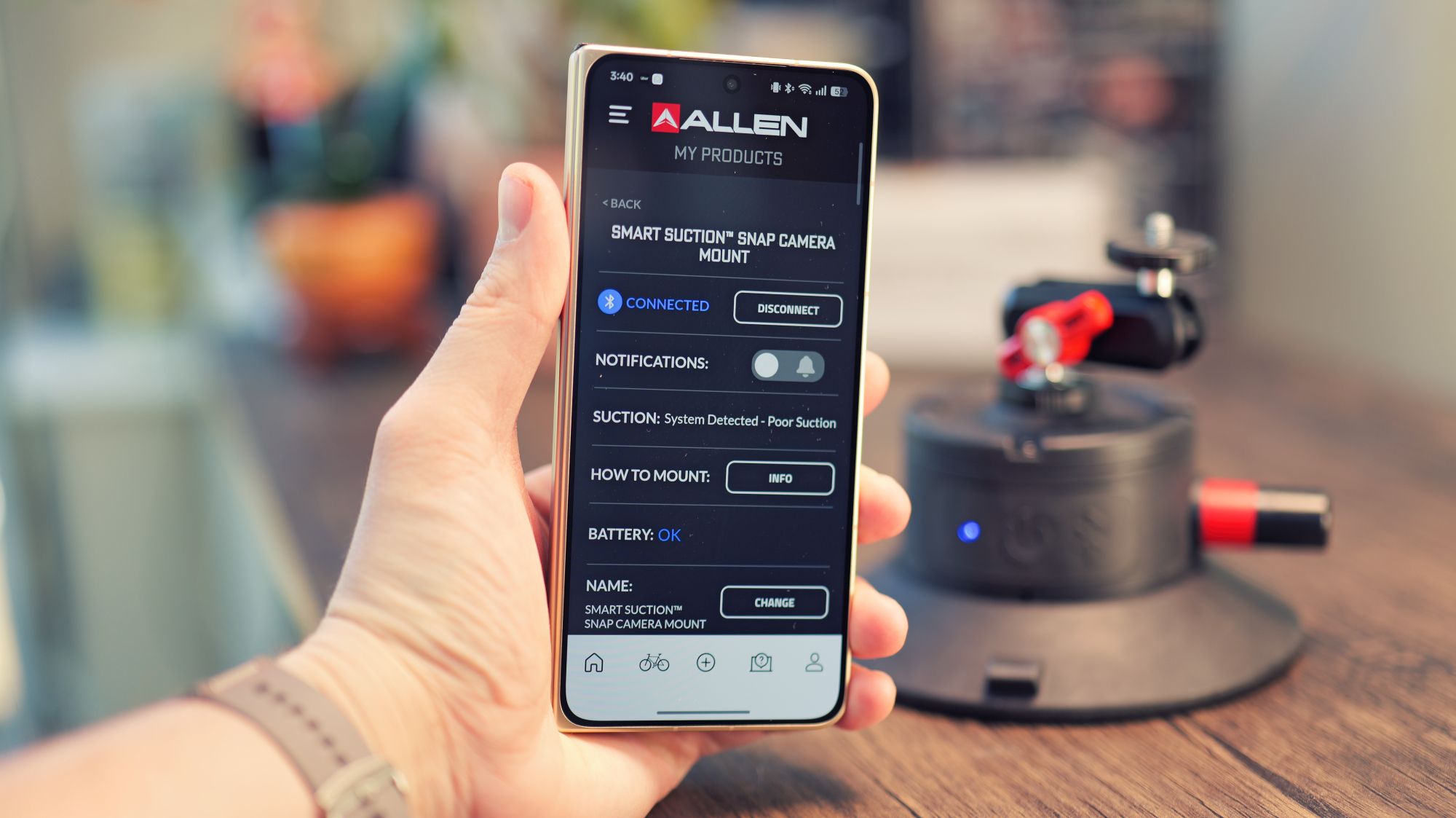 Allen Smart Suction Snap Camera Mount