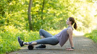 runner using massage roller