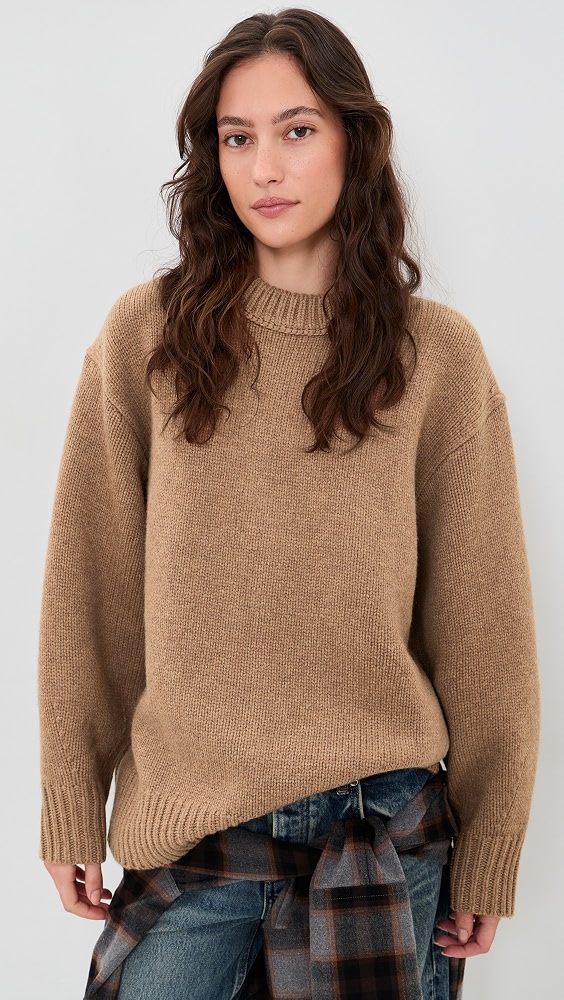 Jo Oversized Regenerative Wool Sweater - Heathered Chanterelle