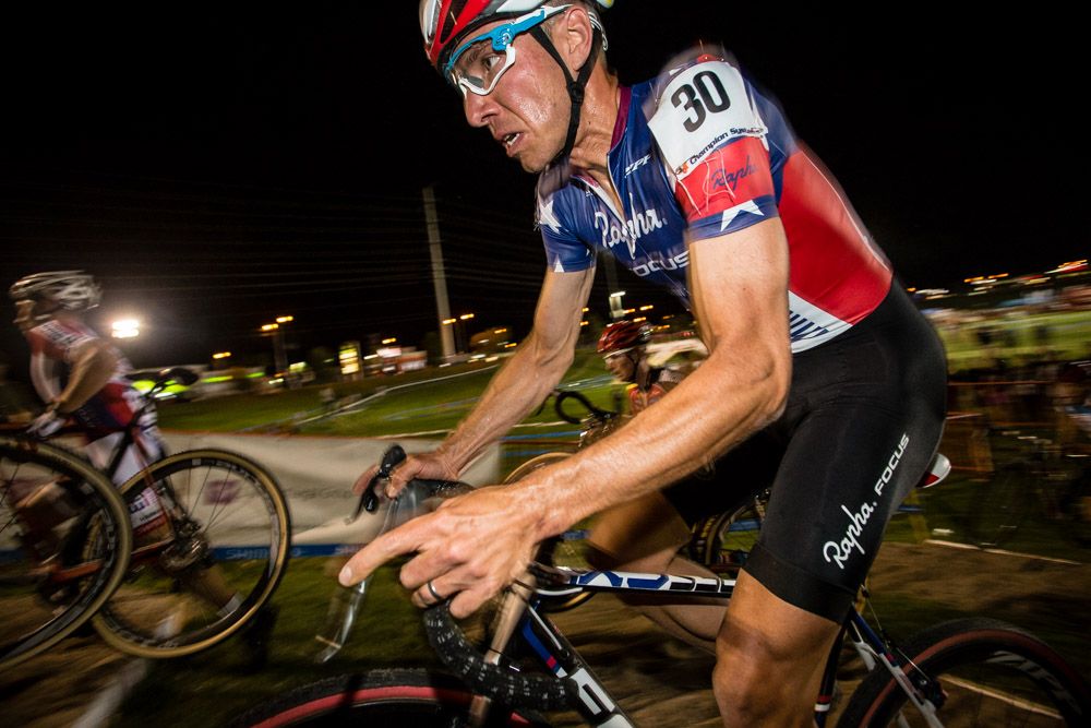 Jeremy Powers (Rapha) fights his way up a climb