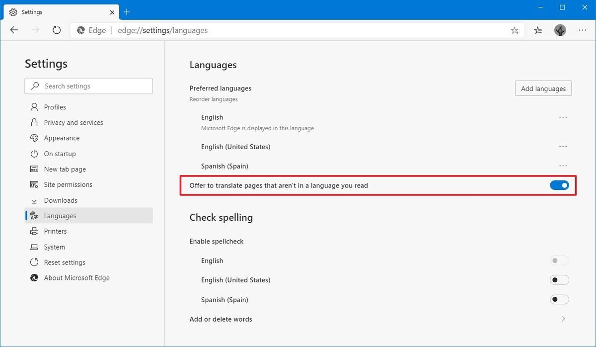 How To Enable The Microsoft Edge Translate Feature Windows Mode Vrogue