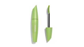 An opened lime green CoverGirl mascara wand for the best CoverGirl mascara.