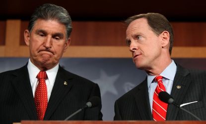 "We will not get the votes today," said Sen. Joe Manchin (D-W.V.) (left)