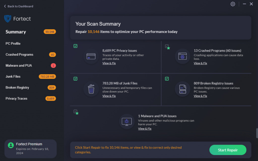 Fortect Driver Updater interface