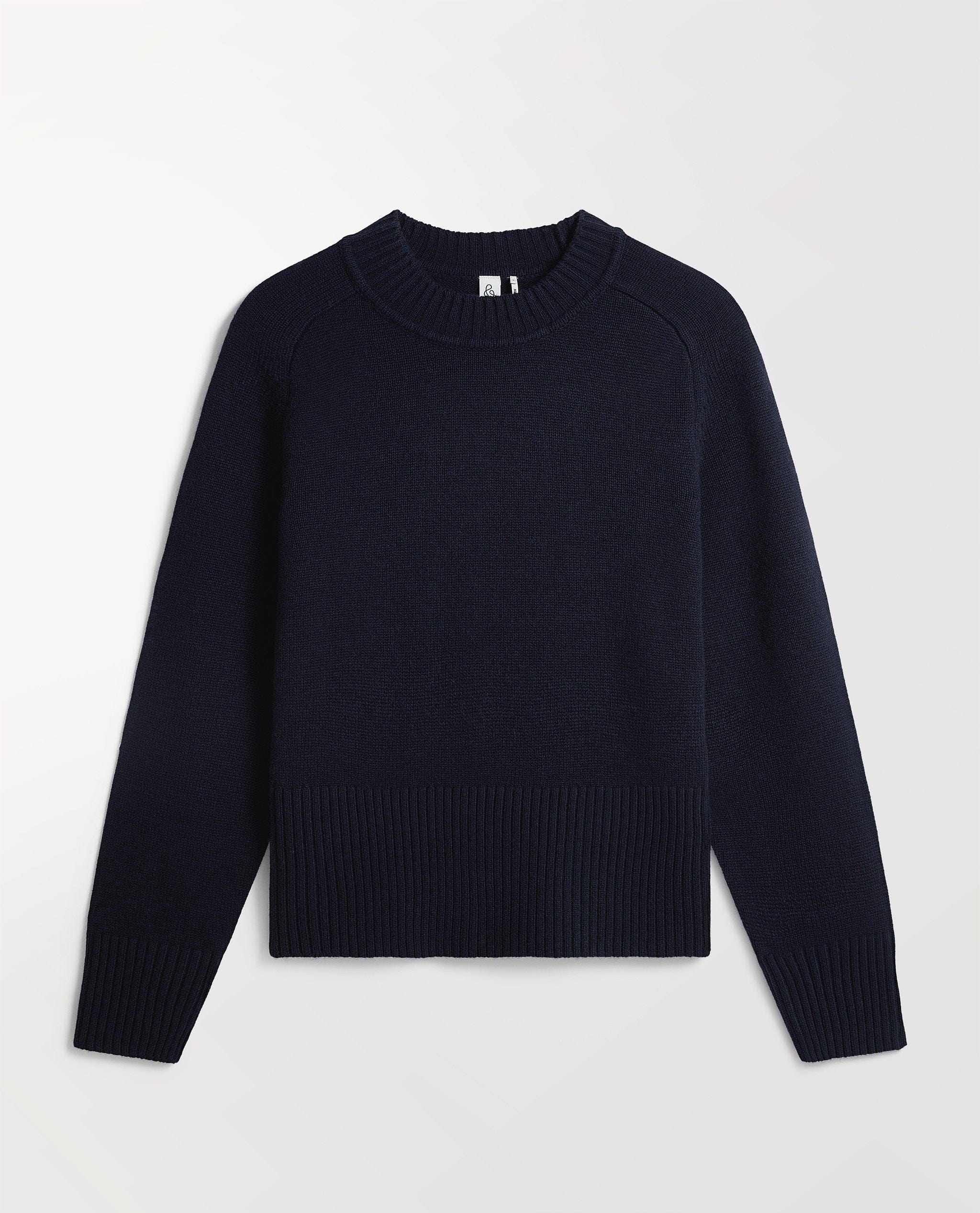 Women's Cashmere Merino Saddle Sleeve Crew Neck Jumper - Indigo - Indigo / Xs