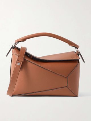 Puzzle Edge Small Textured-Leather Shoulder Bag