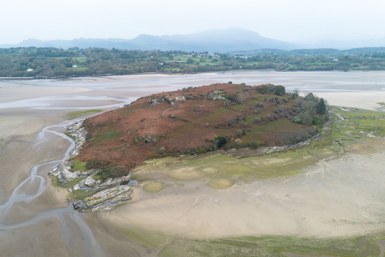 The barely inhabited welsh island of Ynys Gifftan, overgrown and lush