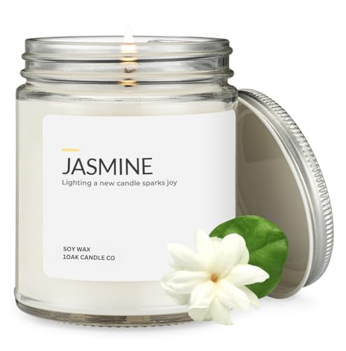 1oak Jasmine Candle - Soy Wax Scented Candles (jasmine) - Soy Candles for Home Scented - Long Burning Premium - Hand-Poured (7oz.)