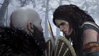 Kratos and Freya fight in God of War Ragnarok