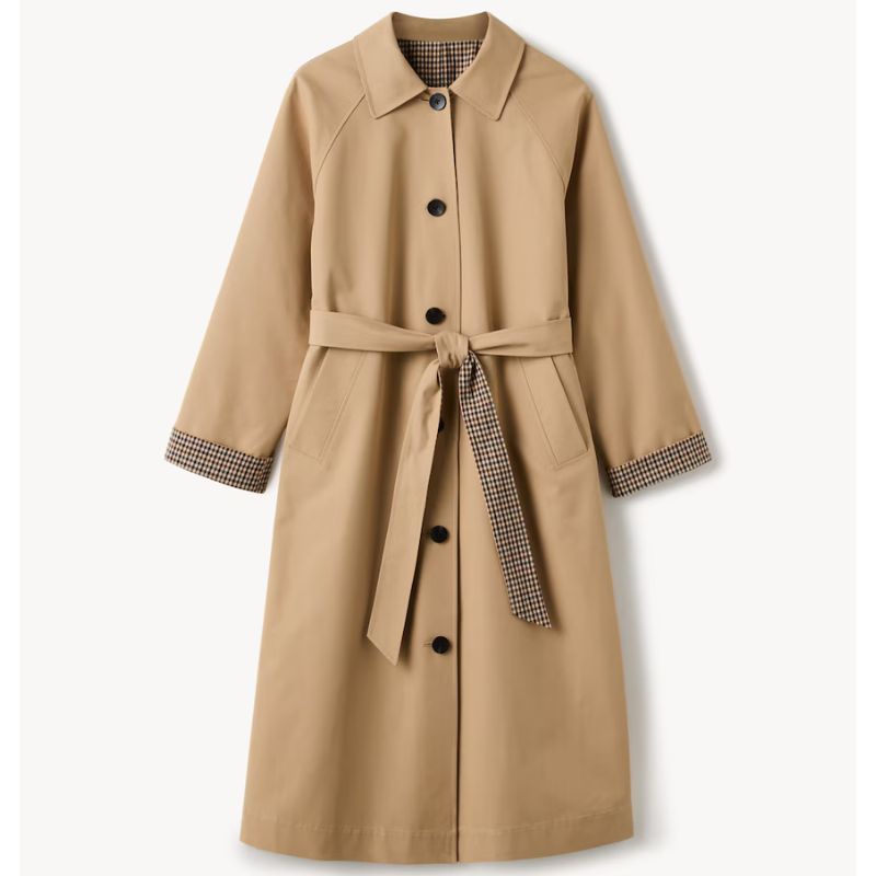 F&amp;amp;F , Check Reversible Trench Coat in Multi Brown