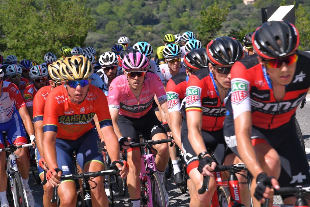 Rohan Dennis wear the pink jersey during stage 4 at the Giro d'Itralia